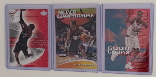 13‑Card Allen Iverson Lot – Multiple Inserts + Thunder Error Card