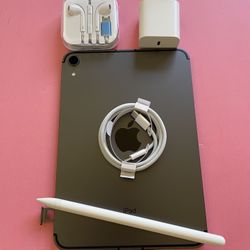 Apple Ipad Mini 6th Generation (2021/ 8.3” Liquid Retina ) 64GB WiFi + cellular (5G Unlocked) with pen, case & Accessories (256GB $569) 