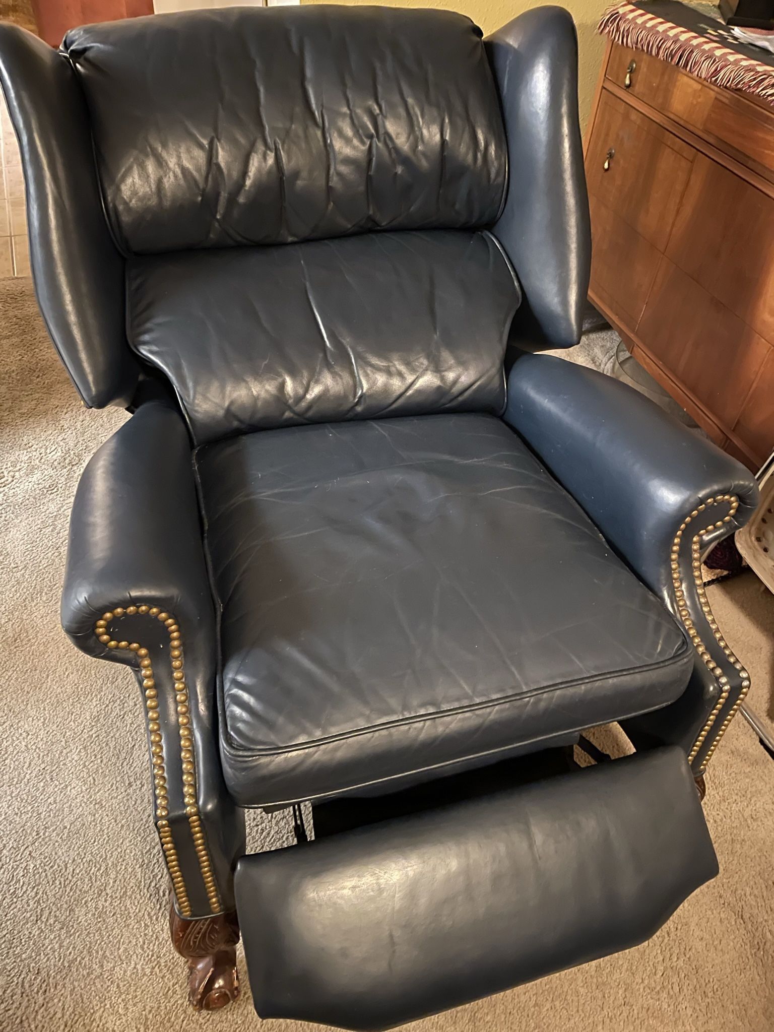 Blue Leather Recliner for Sale in Phoenix, AZ OfferUp