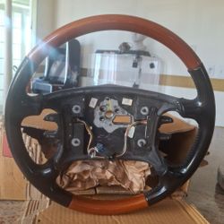 Cadillac 1(contact info removed) Seville Eldorado Leather Wood Steering Wheel 
