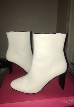 White above ankle boot heels