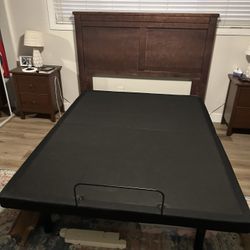 Queen Wood Headboard Bed 