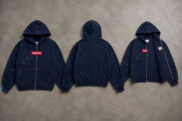 Navy blue supreme mm6 hoodie