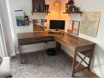 Rustic L-Shaped Farmhouse Desk / Table