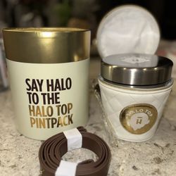Halo Top PintPack Crossbody Ice Cream Bag w/ Gold plated Stainless Steel Spoon!