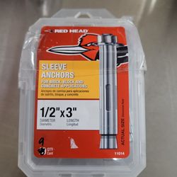 Red Head 1/2"×3" Sleeve Anchors (Qty 9)