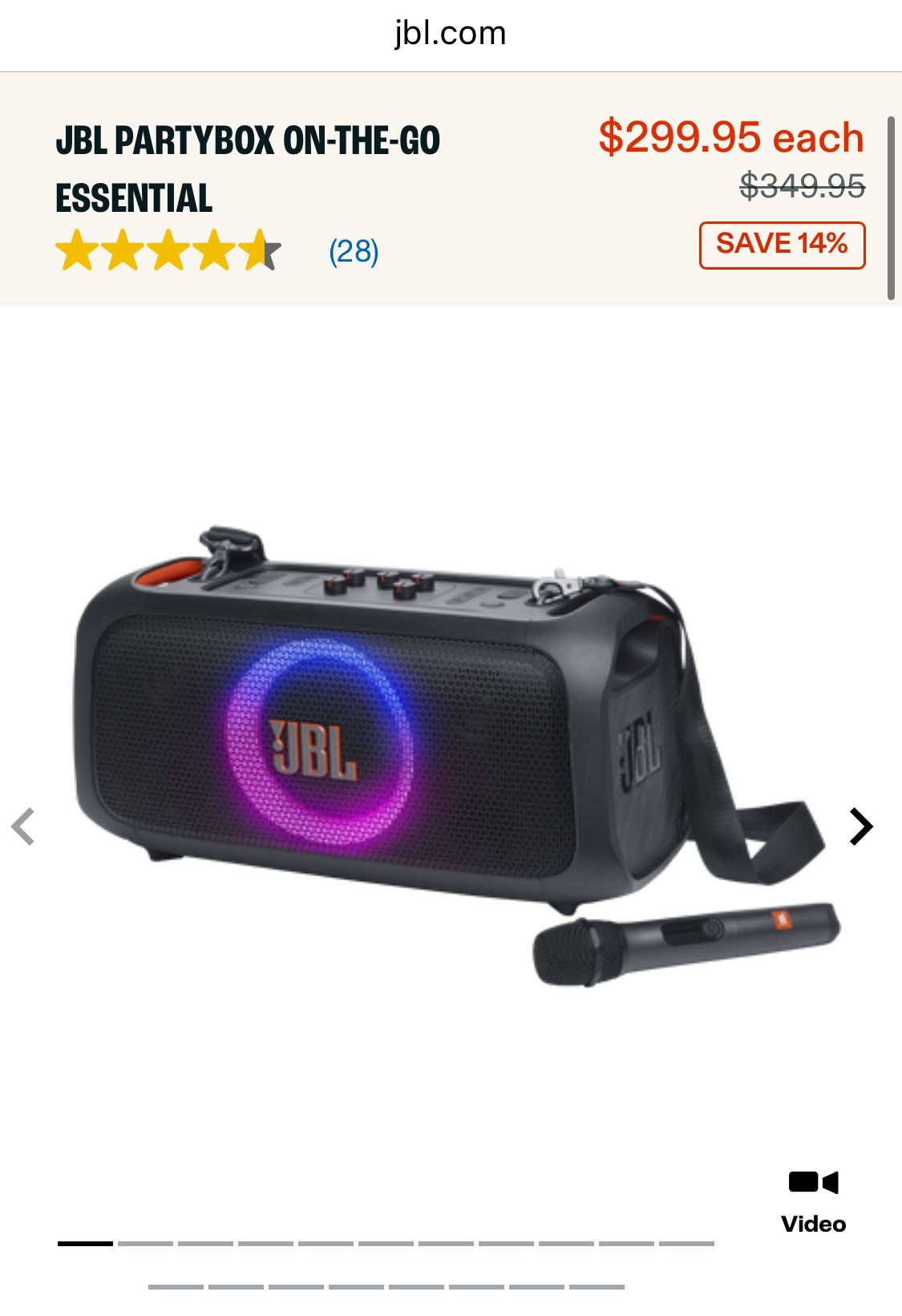 Brand new In Box Jbl Partybox Essential On The Go With Microphone