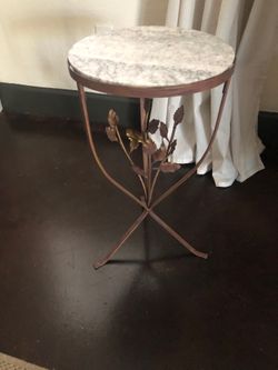 Antique side table marble top