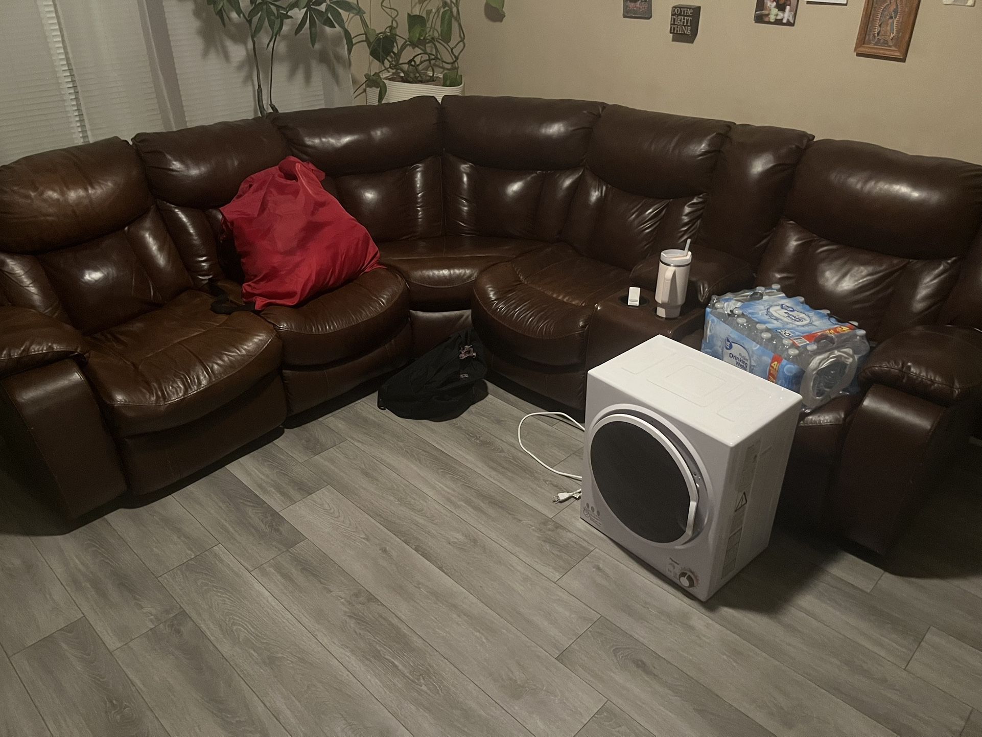 Leather Reclining Sectional