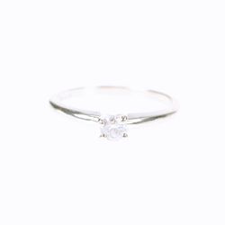 14k White Gold, Classic Diamond Solitaire Engagement Ring