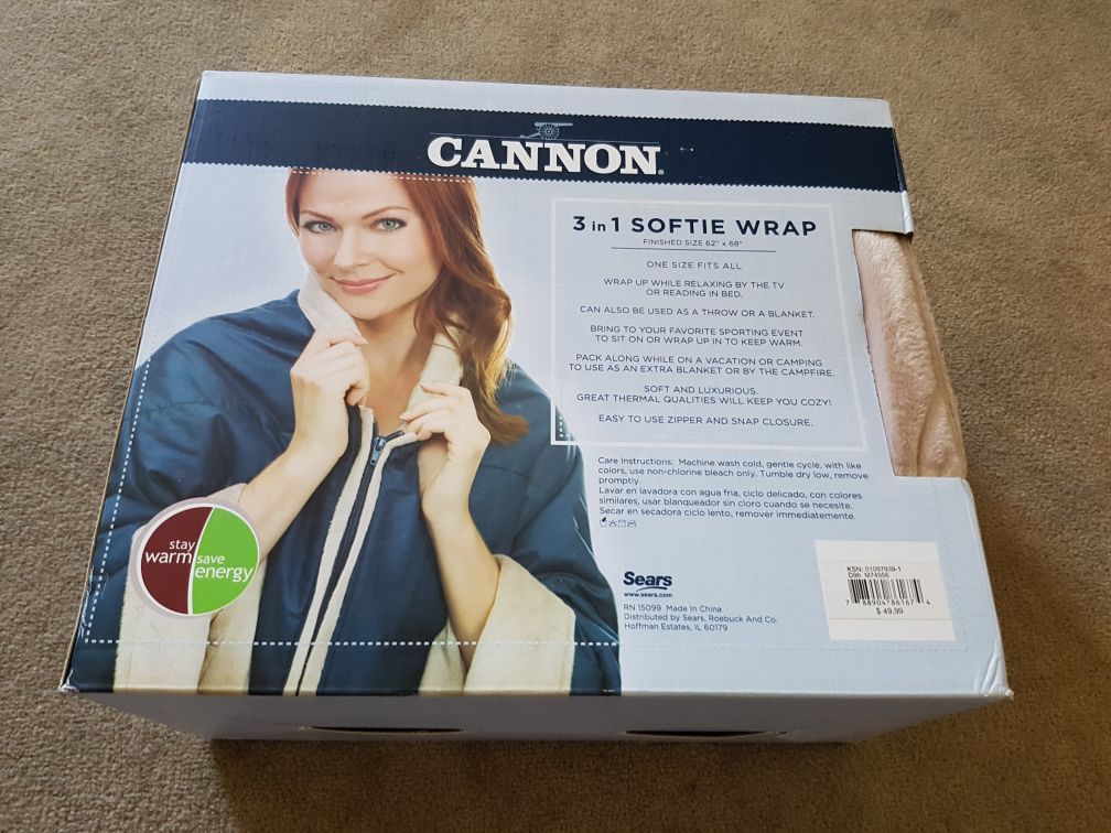 Brand New in box Cannon 3 in 1 Softie Wrap BLUE one size fits all