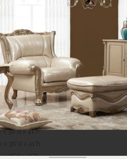 Classic Style Living Room Sets / White Pearl