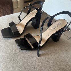 Size 6.5: Journee Collection Strappy Block Heels Black