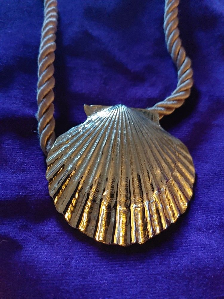 Scallop Shell Corded Pendant