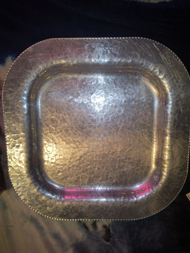 James Kent Silver Hammered Platter