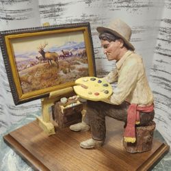 *Limited Edition* Sculpture Of Charles Russell Painting ~ Hand Painted By Bill Ohrmann