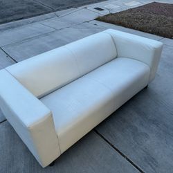 Modern White Leather Couch