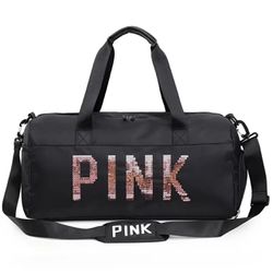 Pink Duffle Bag (Black)