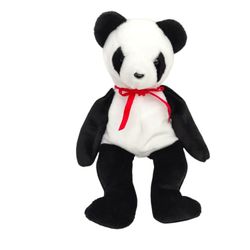 TY Beanie Babies Baby Fortune Panda Bear Plush Stuffed Animal Toy