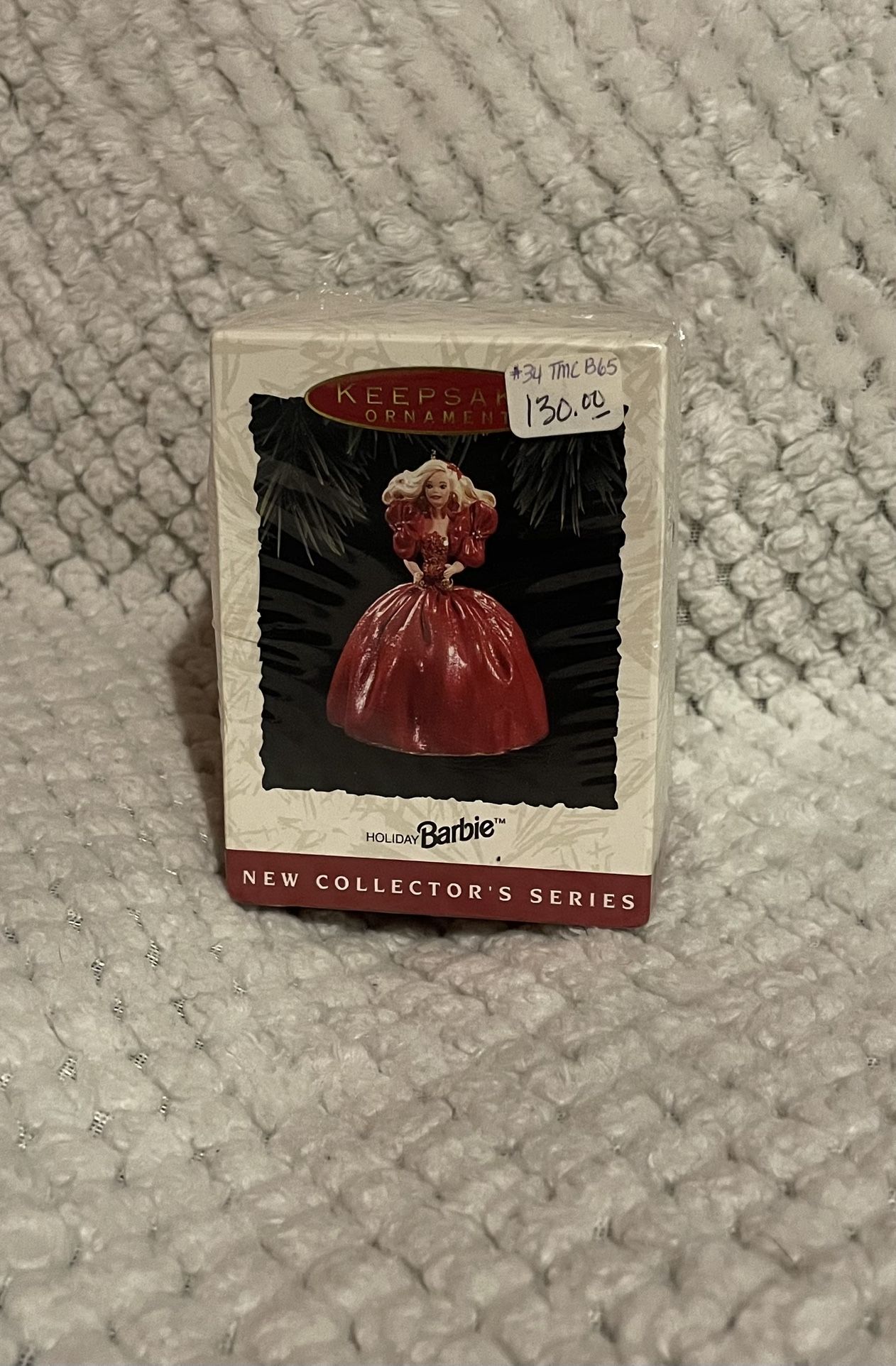 1993 HOLIDAY BARBIE 1ST IN THE SERIES Hallmark Ornament BOX