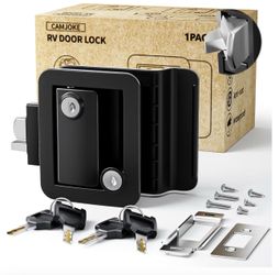 Upgraded RV Door Lock Replacement with Paddle Deadbolt,100% Zinc Alloy,Camper Door Handle Latch,RV Enclosed Travel Trailer