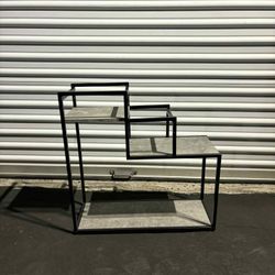 23” Home Reese Mid-Century Modern Beige and Matte Black Console Table