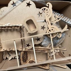 2 Boxes Of MDF Items for Party Decoration 