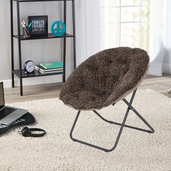 Mainstays Plush Saucer Chair Cheetah Brown 31in W 27.95
