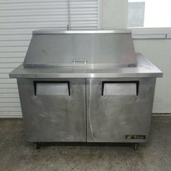 True Commercial 48"W Cooler Stainless Steel Mega Top Prep Table Refrigerator Fridge 