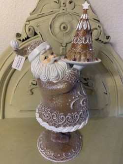 CHRISTMAS  Santa/Gingerbread  Lace Style   Christmas Figurine