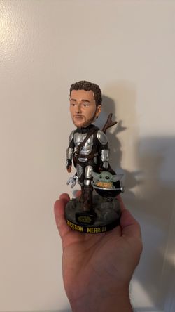 Jackson Merrill and Grogu bobble head
