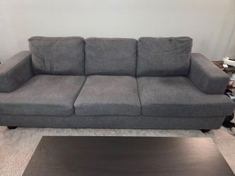 89-inch Upholstered Sofa in Dark Grey