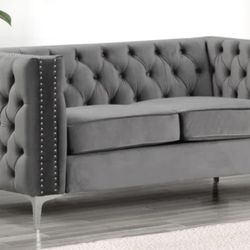 Grey Square Love Seat