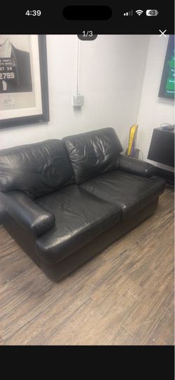 Black leather couch