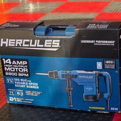 Brand New HERCULES 14Amp, 1-7/8 in. SDS-MAX Type Variable-Speed Rotary Hammer with Maximum Vibration Control