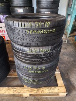 225 50R 18 USED TIRES YOKOHAMA 2255018 USED TIRES (SET) MOUNT BALANCE INCLUDED