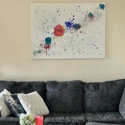 Original Acrylic Drip Painting With LED lights 