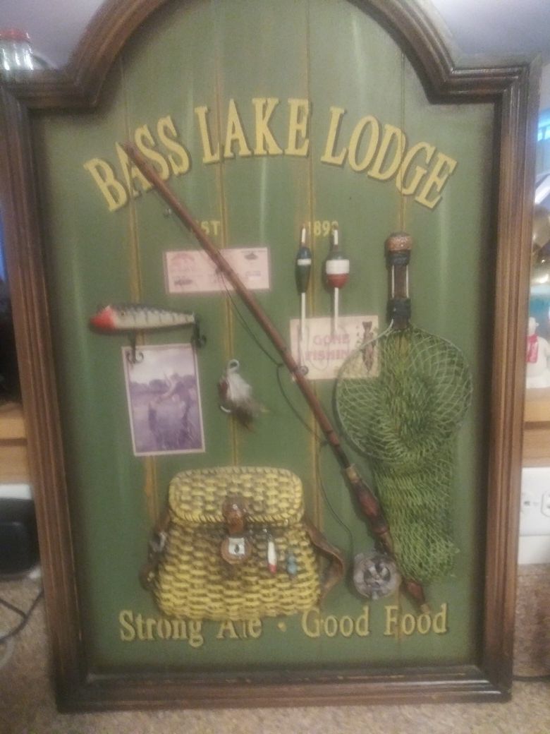 Wooden Fishing Sign