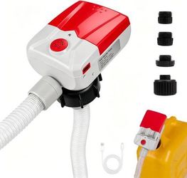 new Automatic Fuel Transfer Pump with Auto-Stop, 3.8 Gallon per Min, 51'' Extra Long Hose,Battery or USB Powered, 4 Can Adapters, Fast and Safe Portab