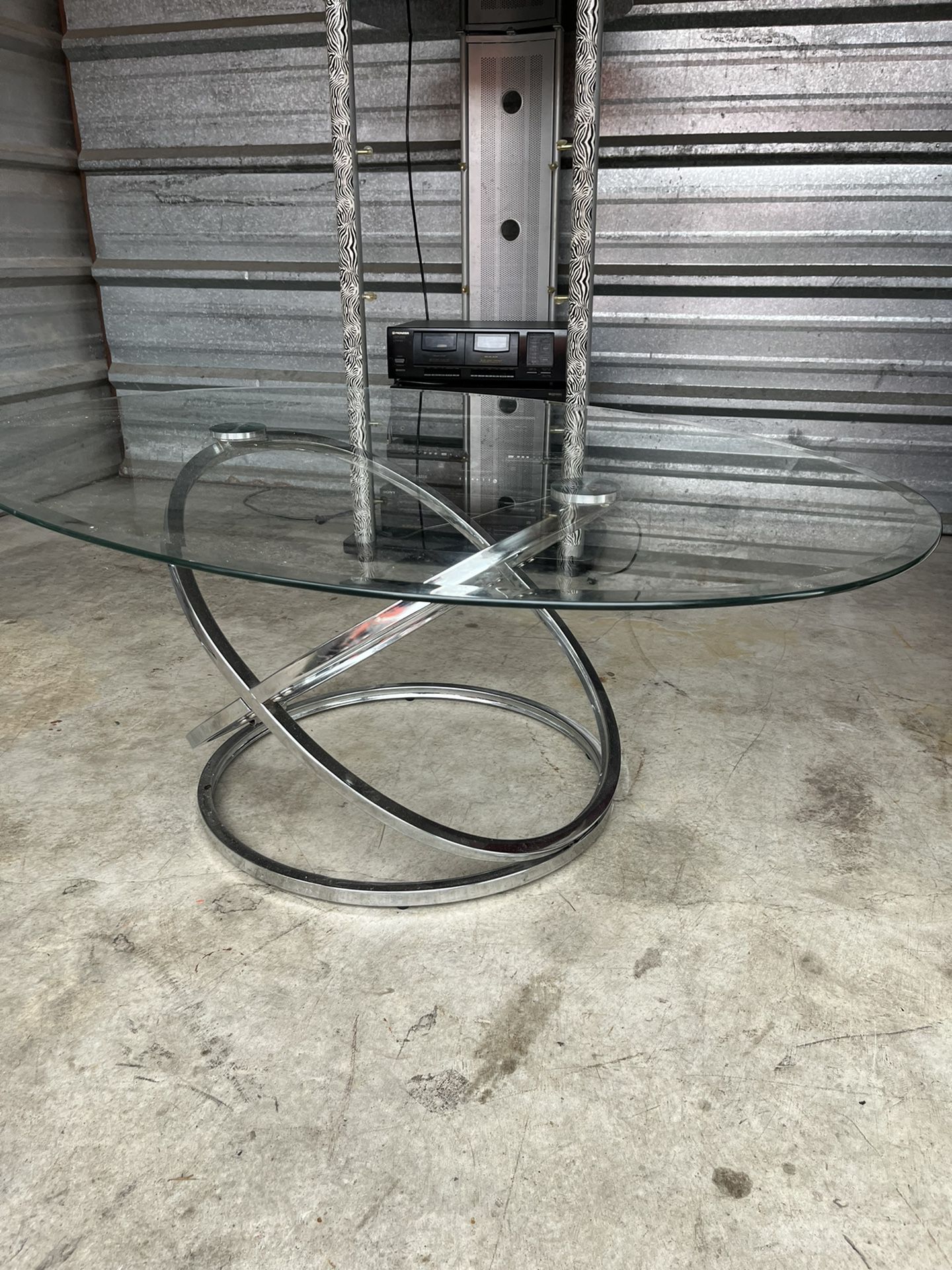 Glass Oval Table 