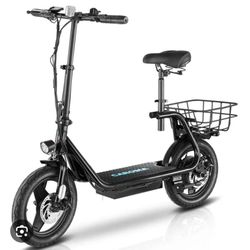 Caroma Peak 800W/1200W ebike Scooter with Seat, Max 20/30Miles&20MPH, 14" Tires Foldable Adult