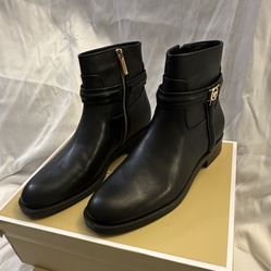 Michael Kors Black Leather Booties Size 8