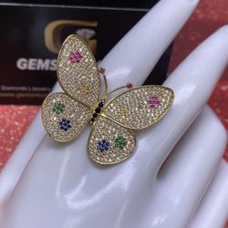 14K Butterfly Ring 