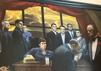 Godfather Scarface Mob Boss Framed Oil Painting