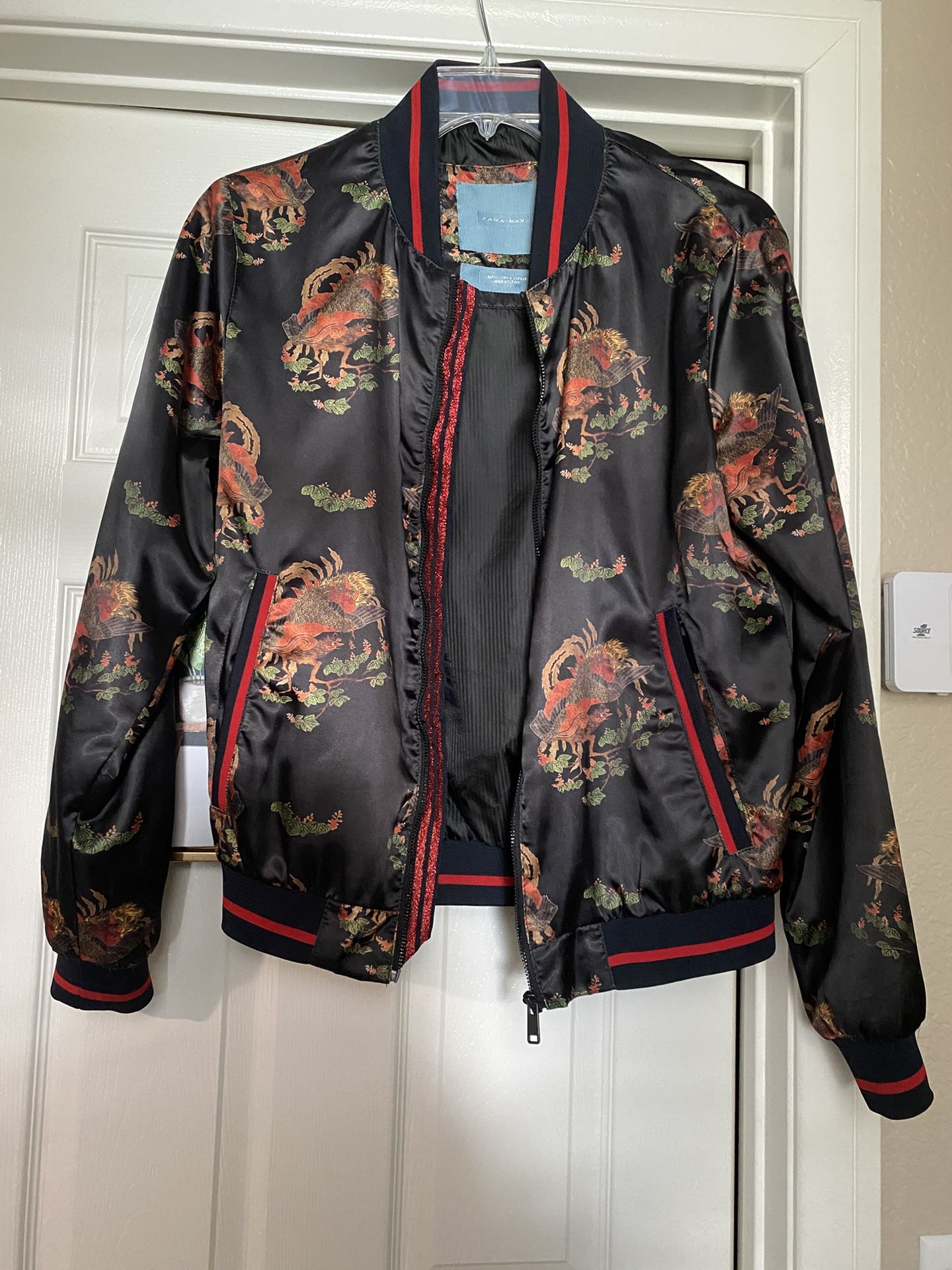 Zara Silk Men's Bomber Jacket, Like NEW!