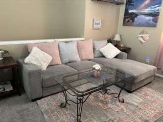Grey IKEA Couch With Chaise