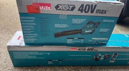 Makita XGT 40V max Brushless Cordless 24 in. Hedge Trimmer and Blower with 4.0Ah battery &charger
