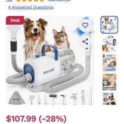 Like NEW: Used 2x.    OneIsAll Pet Grooming Vacuum, Adjustable Blow Dryer & Clipper Grooming Kit