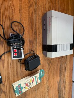 Nintendo NES Console with Controller and Cables