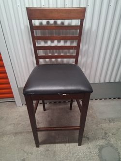 EMMA + OLIVER Ladder Back Cherry Wood Barstool